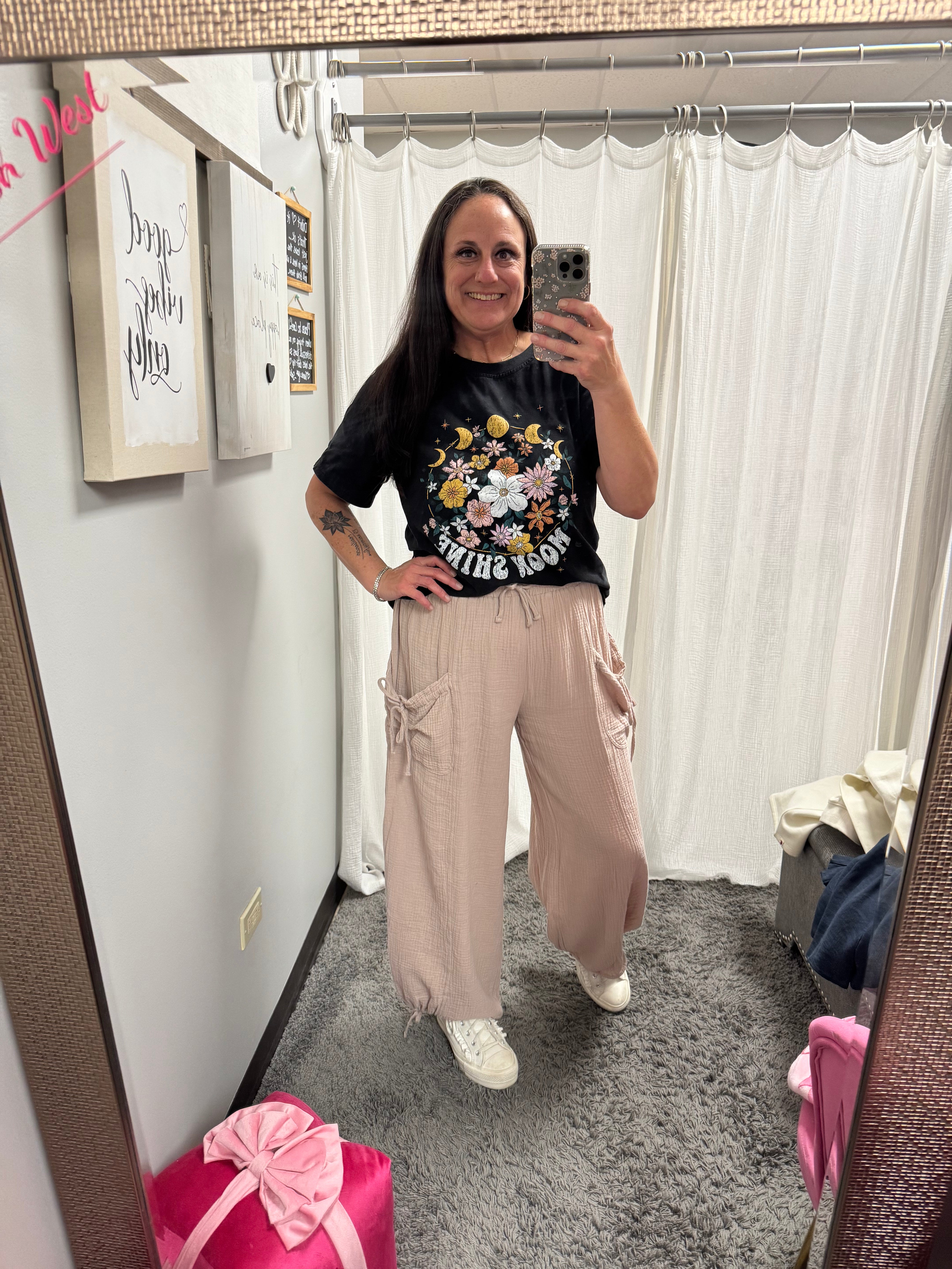 Moon Shine Floral Short Sleeve Round Neck Top - Posh West Boutique