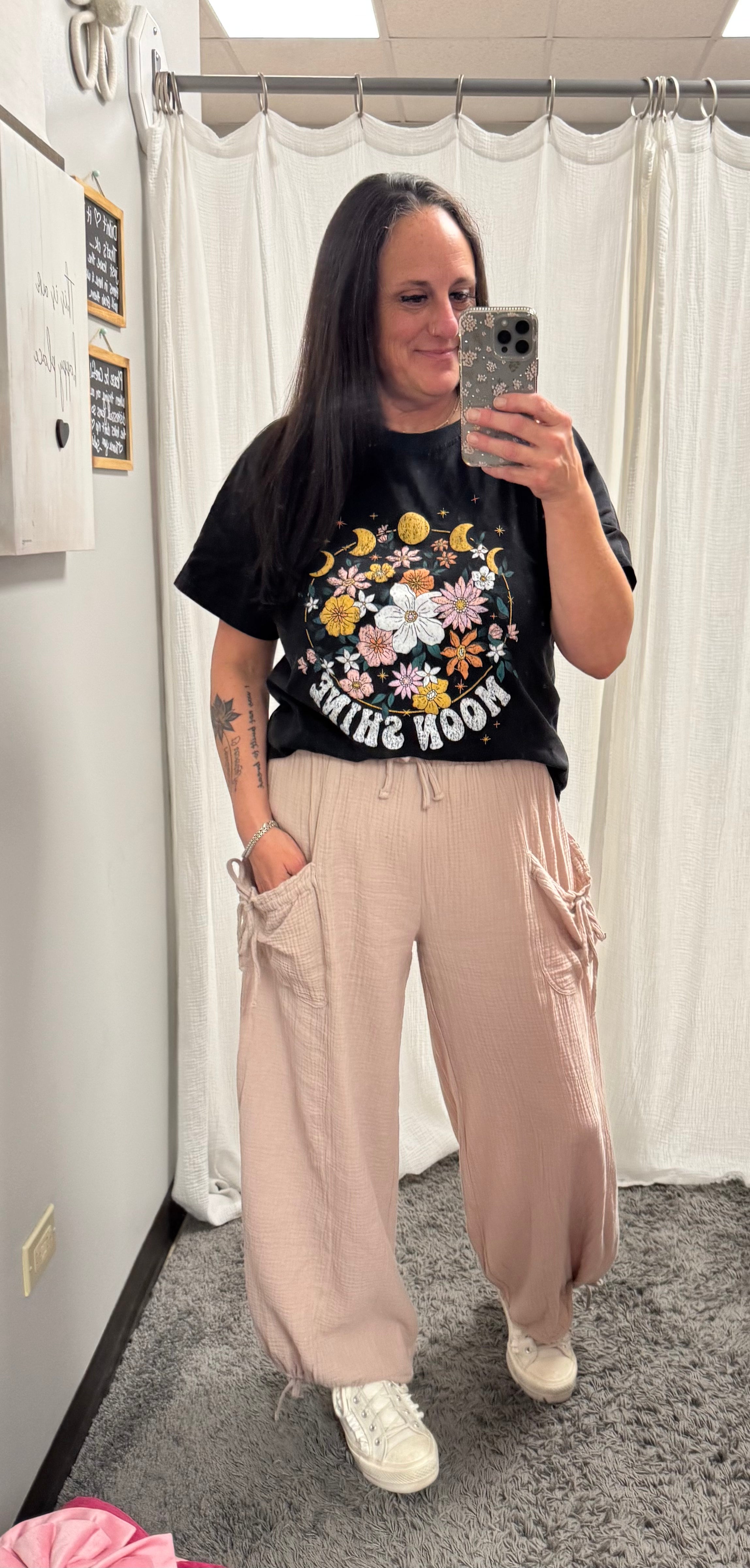 Moon Shine Floral Short Sleeve Round Neck Top - Posh West Boutique