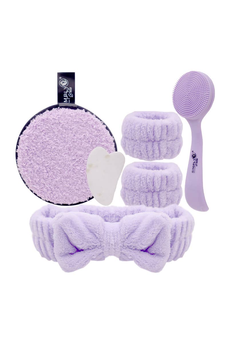 Purple Spa Headband & Wristband Set - Posh West Boutique