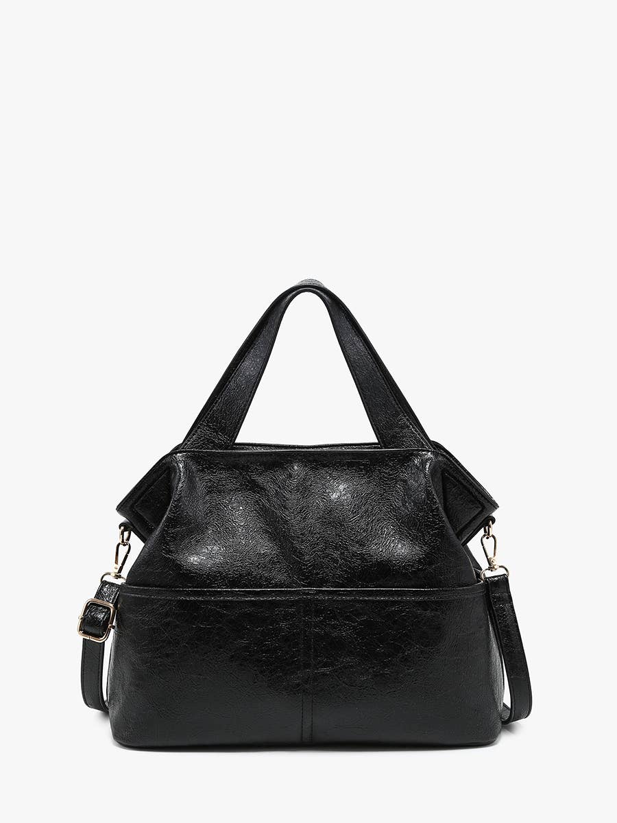 Isabella Glossy Expandable Satchel - 2 Colors