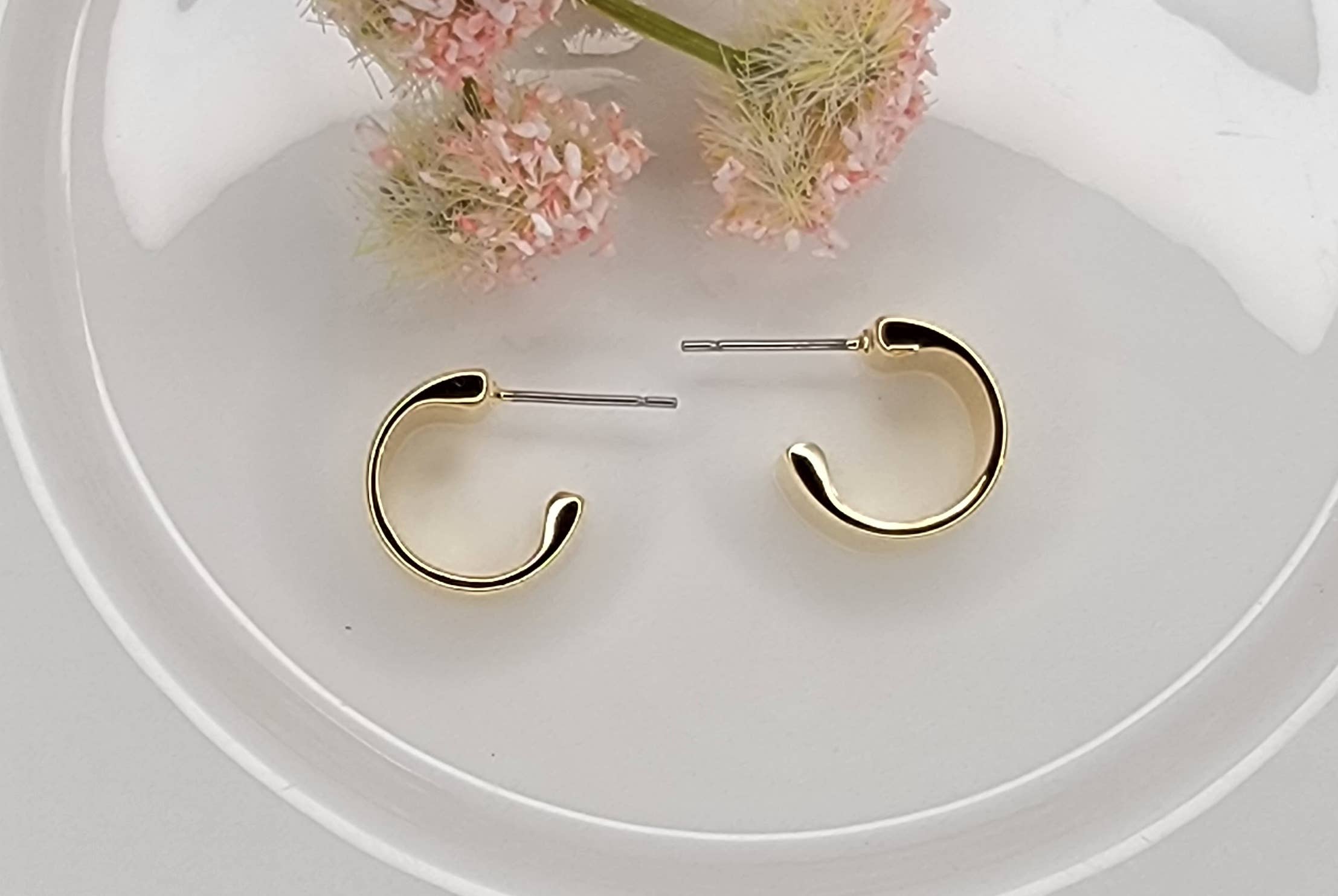 Gold Chunky Small Hoops - Posh West Boutique