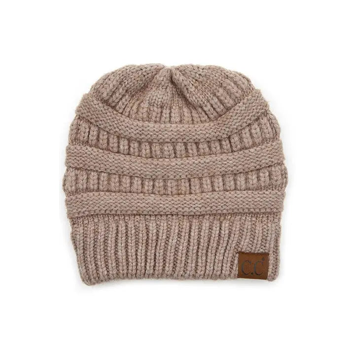 Lt Taupe Mixed Soft Yarn Beanie