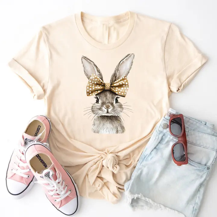 Boho Bow Bunny Spring Tee - Posh West Boutique