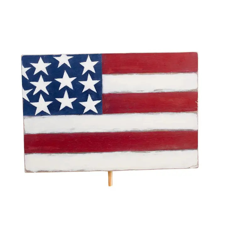 American Flag Wood Topper - Posh West Boutique