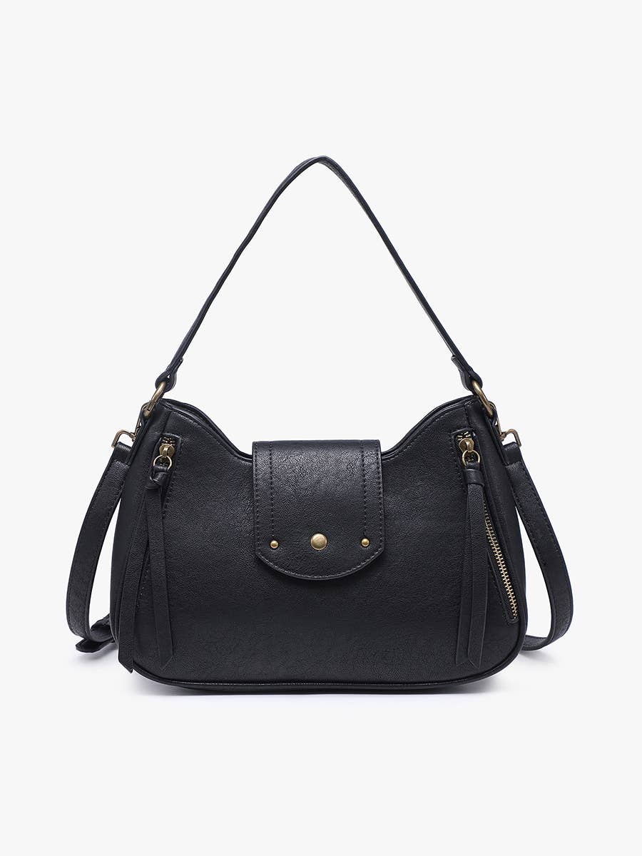 Leilani Twist-Lock Crossbody w/ Adjustable Strap in Black
