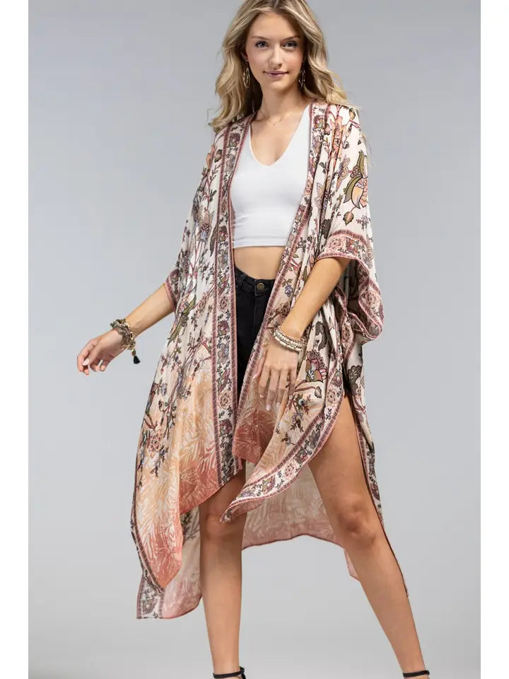 Shalimar Floral Kimono - Posh West Boutique