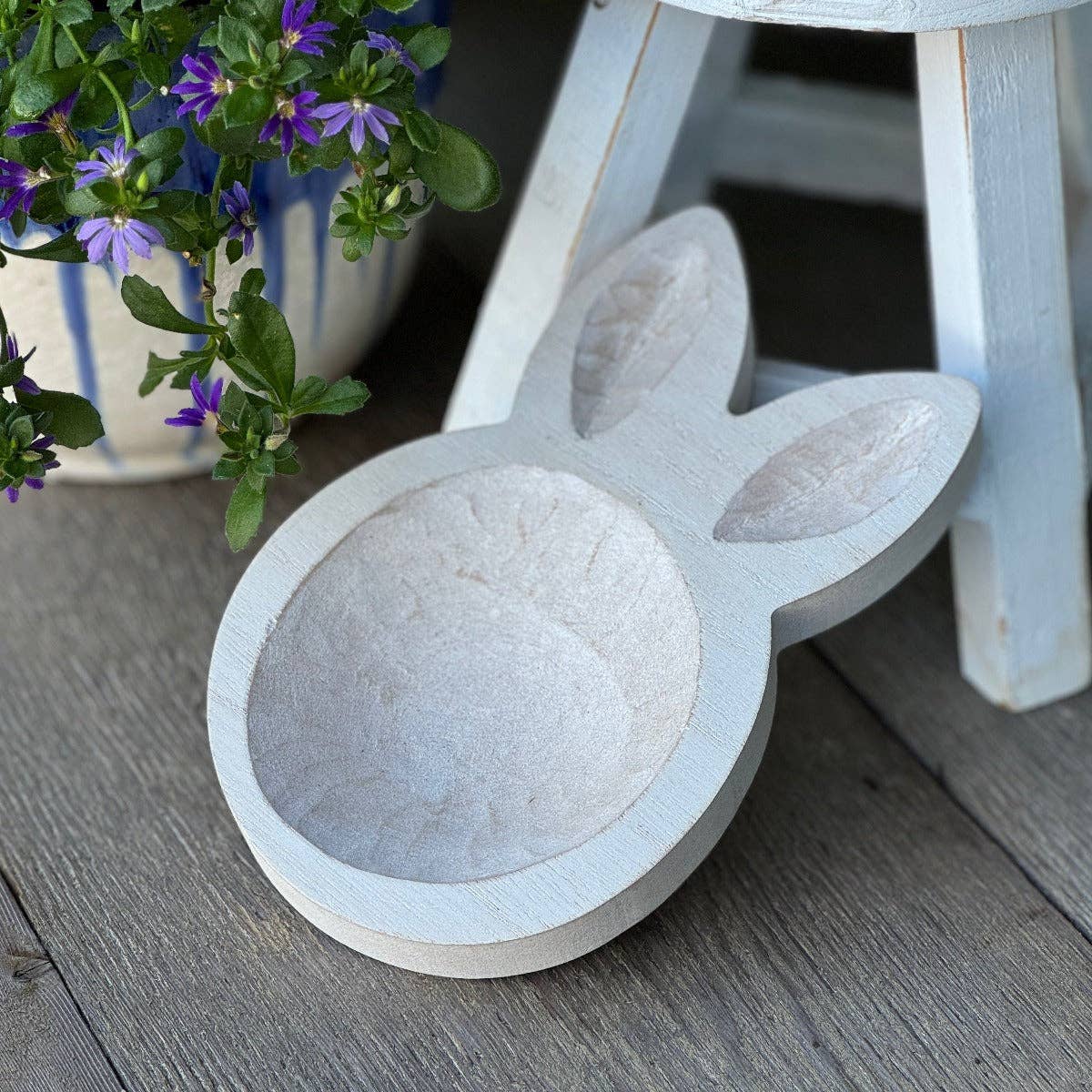 White Wash Bunny Tray - Posh West Boutique