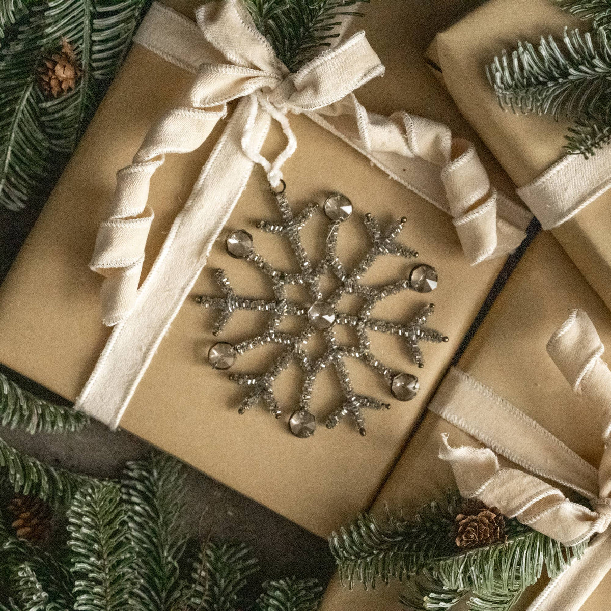 5.75" Silver Rhinestone Snowflake Ornament - Posh West Boutique