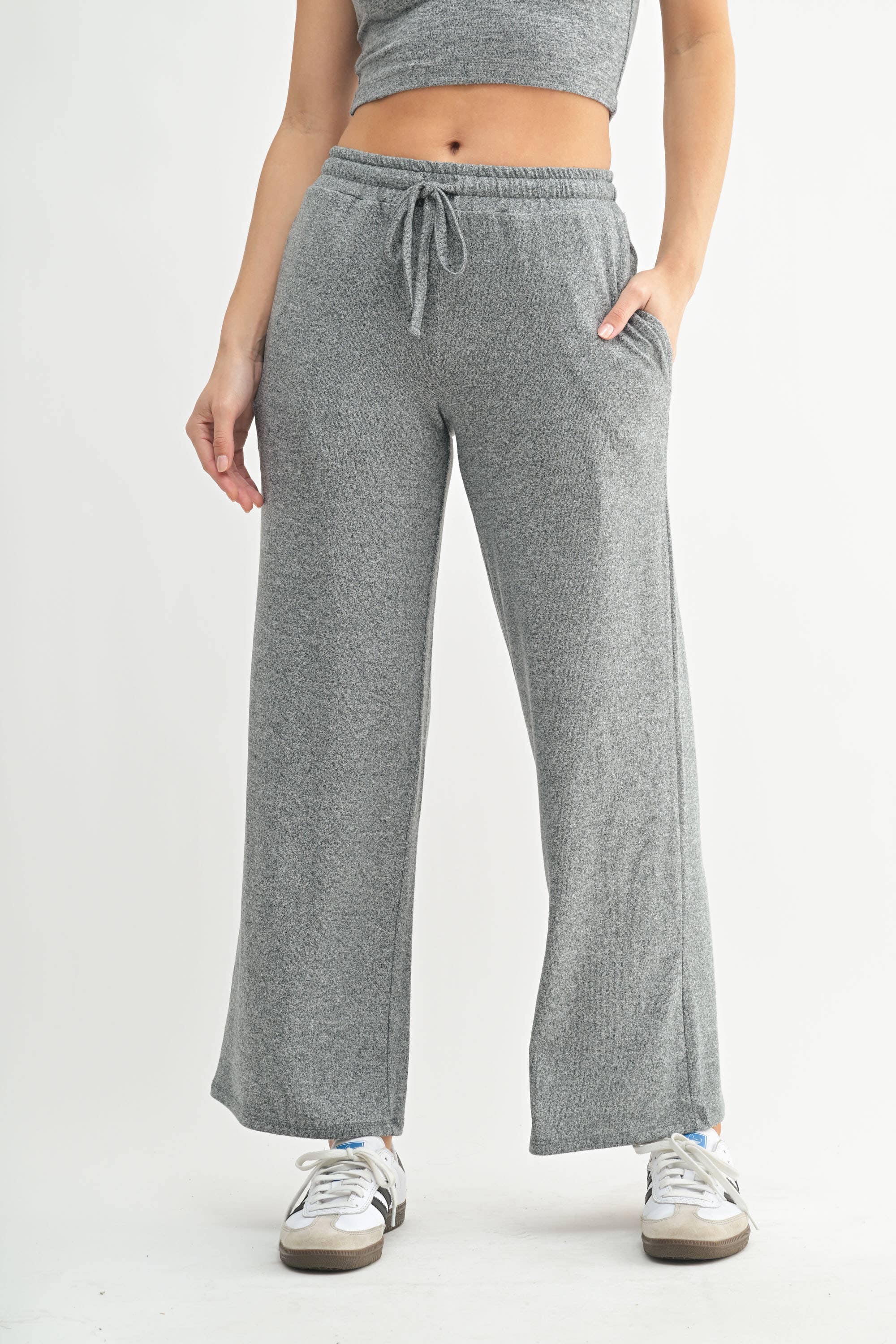 Brushed Wide Leg Lounge Pants - Posh West Boutique