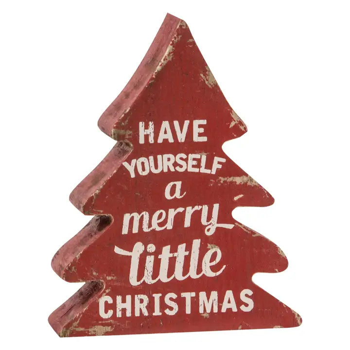 Most Wonderful Time of Year Distressed Wooden Trees