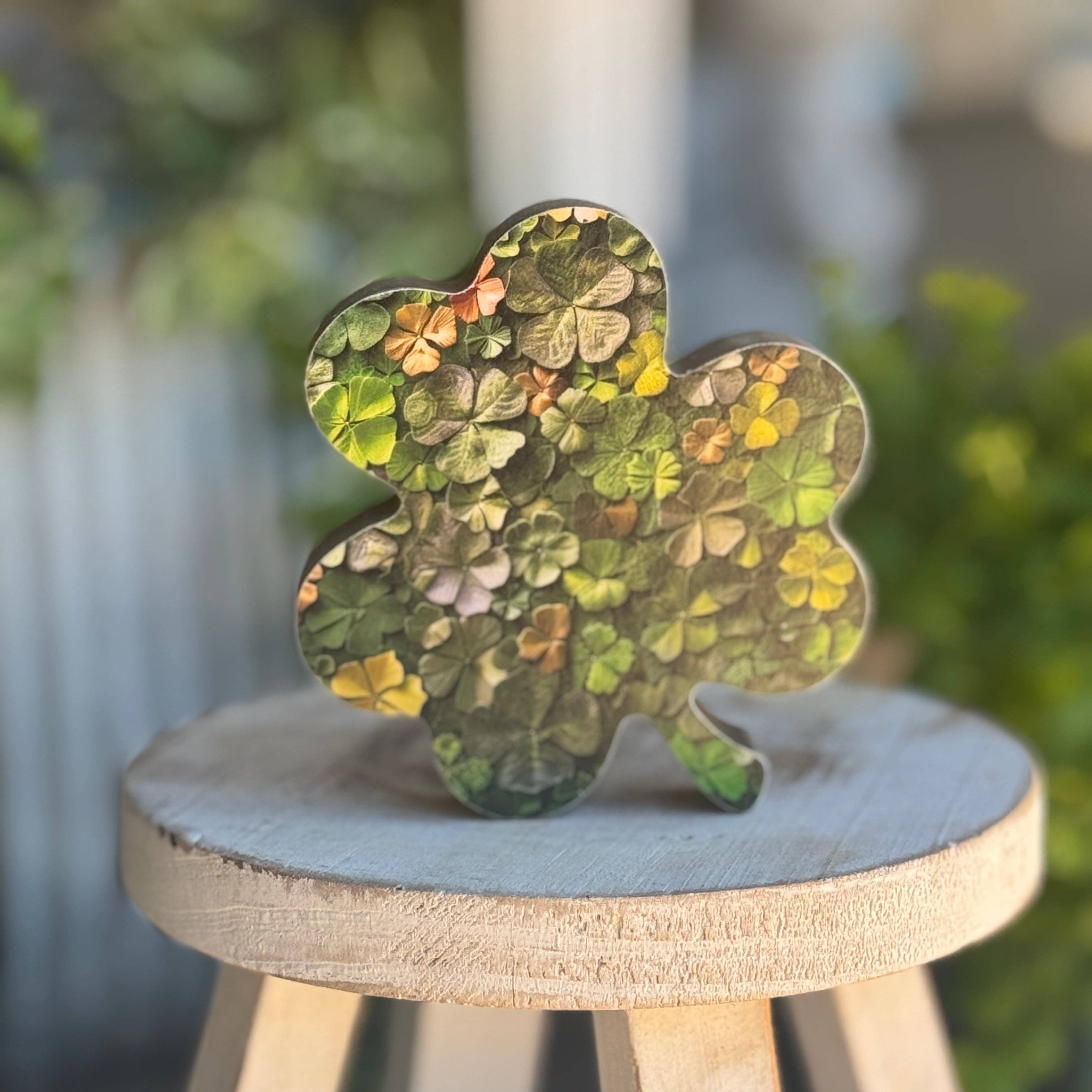 Fiona Shamrock Wood Block Decor - Posh West Boutique