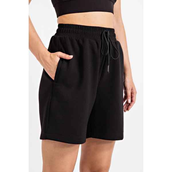 Black Ponti Long Shorts - Posh West Boutique
