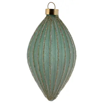 Gold Glitter Fluted Seafoam Ornament - Posh West Boutique