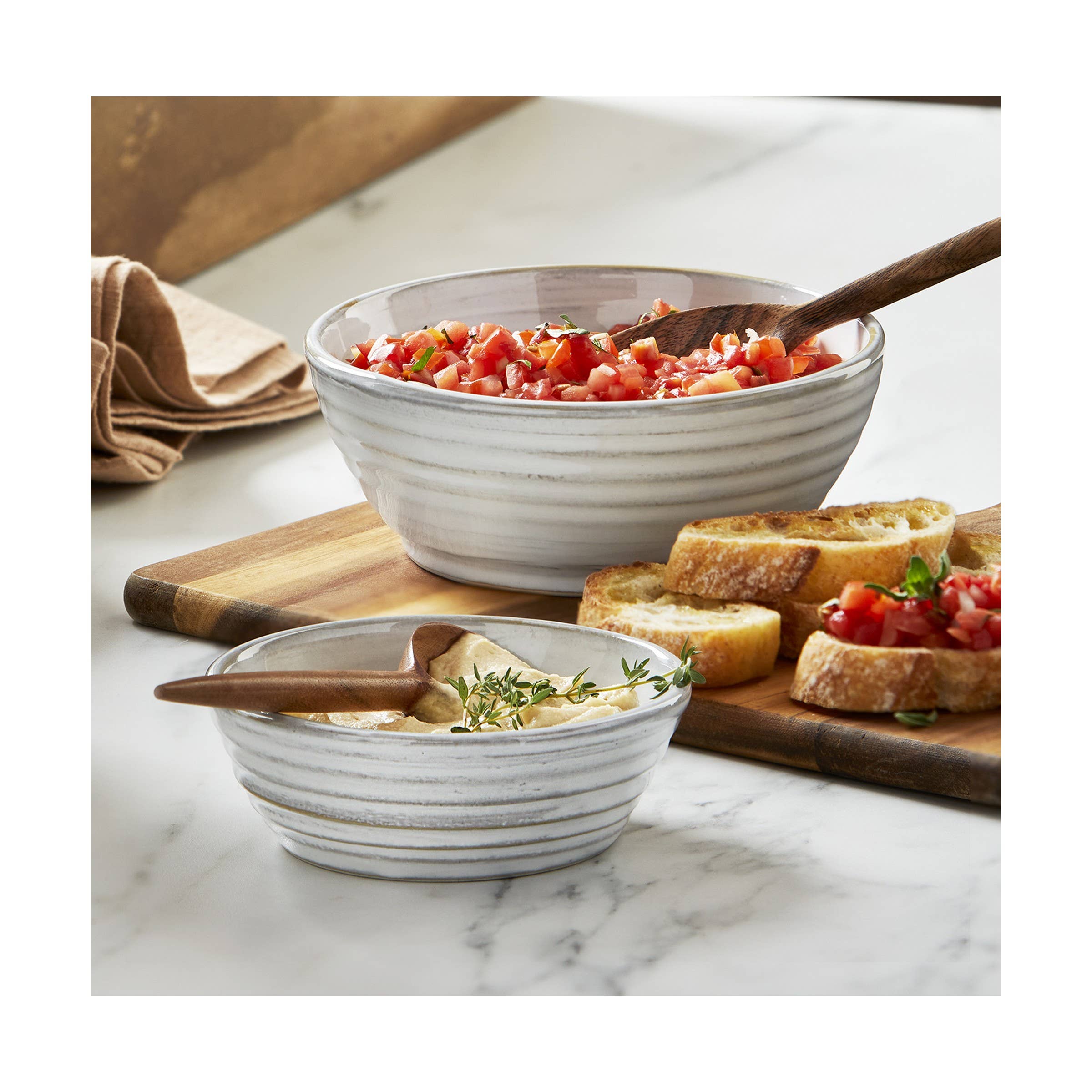 Farmhouse Snack Bowl White Stoneware - Posh West Boutique