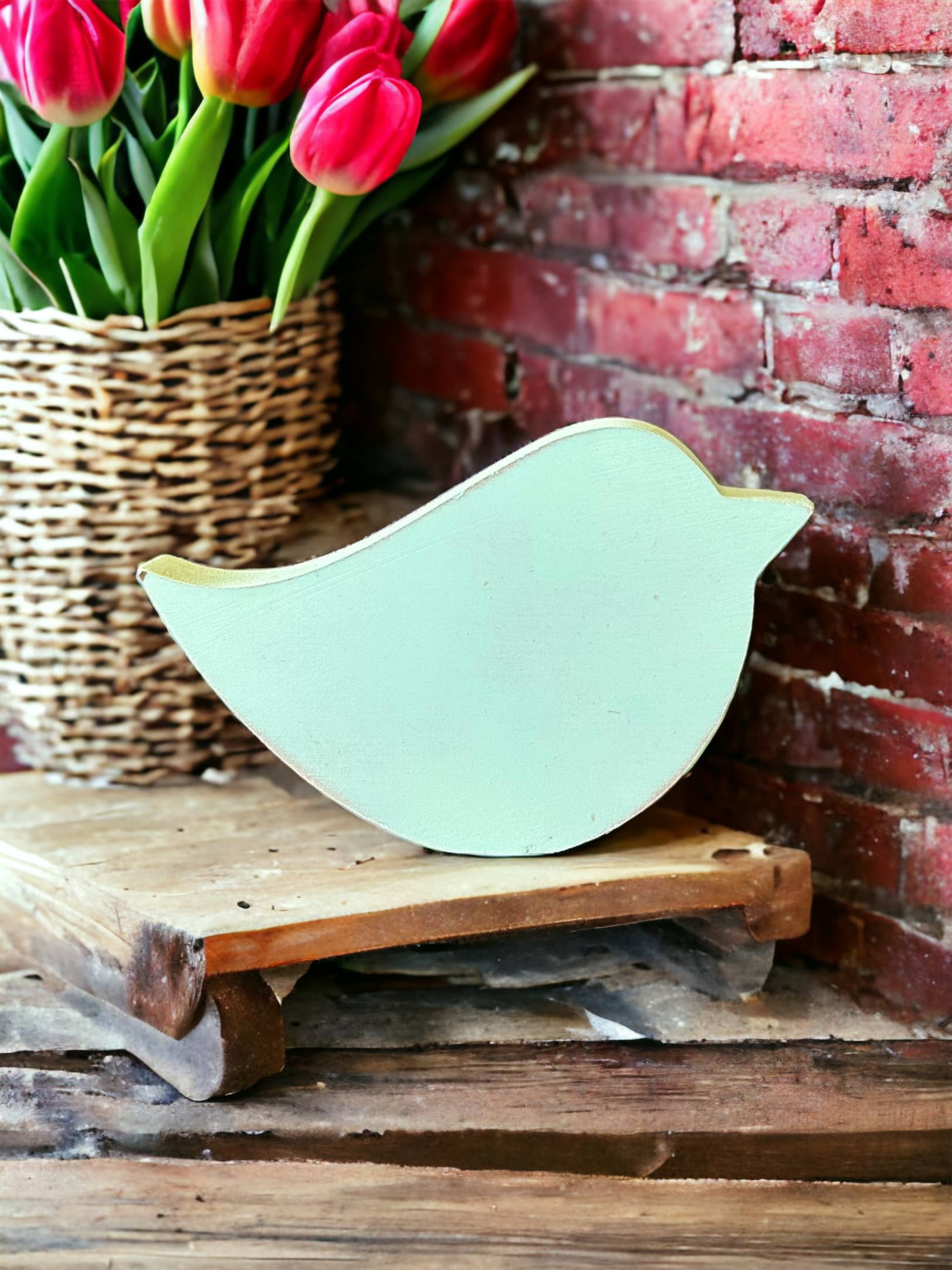 Primitive/Rustic Wood Bird Shelf Sitter - Posh West Boutique