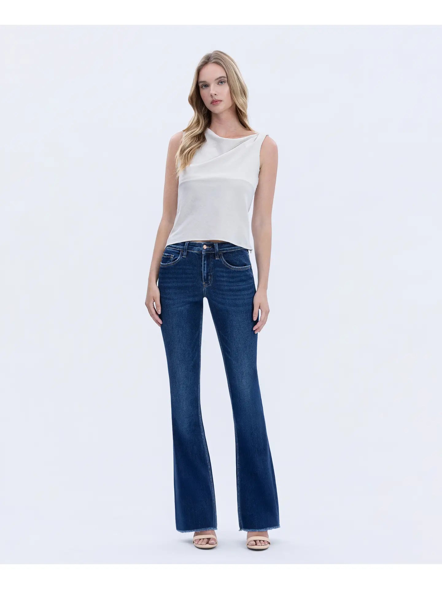 Vervet High Rise Raw Edge Hem Bootcut Jeans