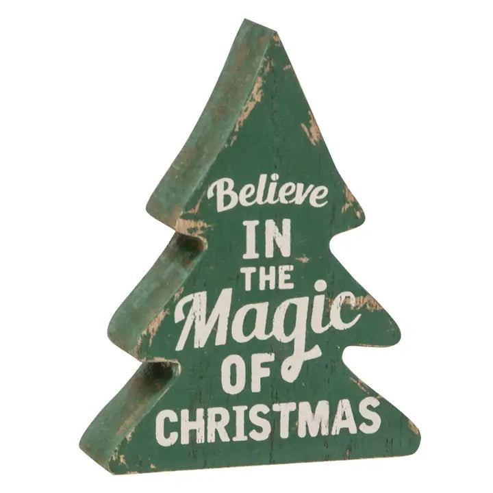 Most Wonderful Time of Year Distressed Wooden Trees