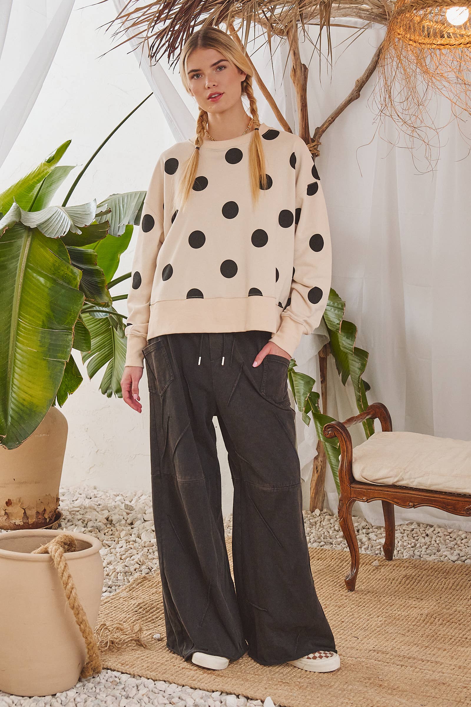 Luxe Polka Dot Sweatshirt