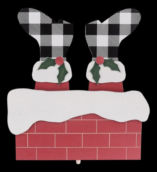 Santa Chimney Wood Topper - Posh West Boutique