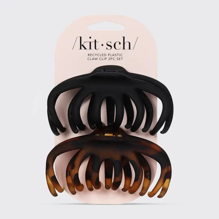 Black & Tort Large Claw Clips 2 pc - Posh West Boutique