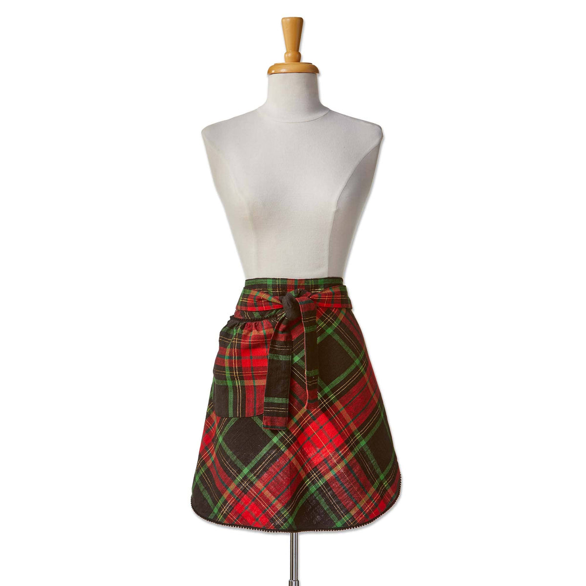 Christmas Plaid Hostess Half Apron - Posh West Boutique