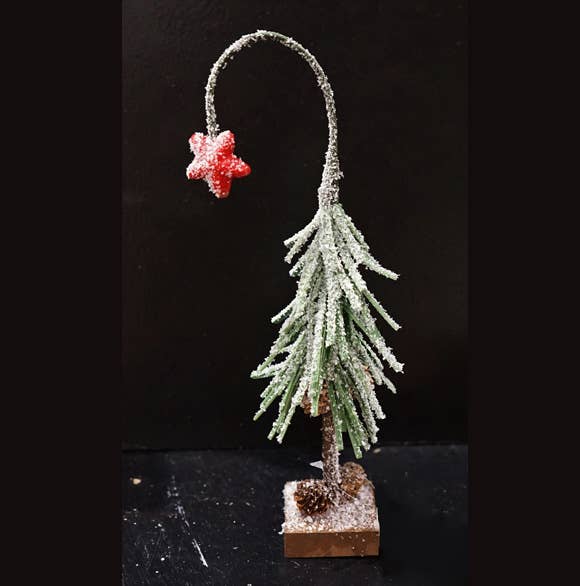 8in Snowy Shooting Star Mini Tree-Green