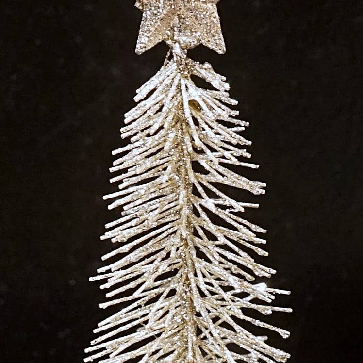 8in Glitter Mini Country Needle Pine Tree - Posh West Boutique
