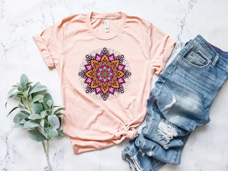 Pink Mandala T-Shirt - Posh West Boutique