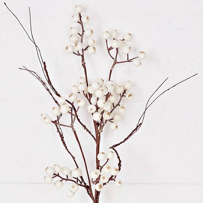19in Pick-White snowberries with wispy twigs - Posh West Boutique