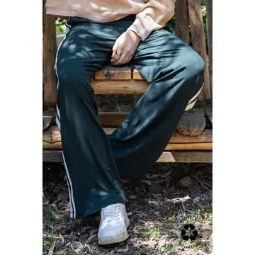 Butter Soft Side Green Contrast Straight Pant - Posh West Boutique