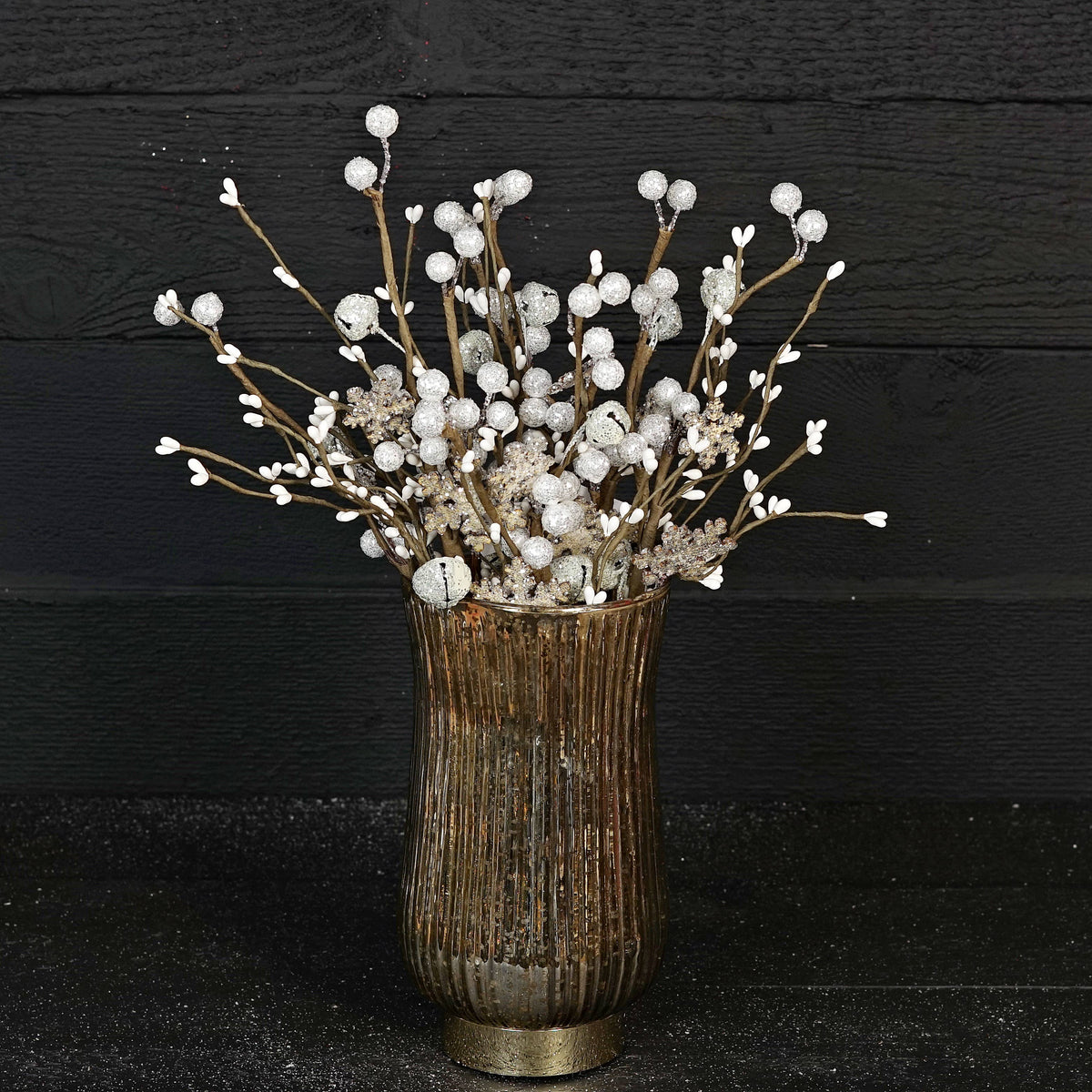 12in Sparkle Bells and Snowflakes Pick - Posh West Boutique