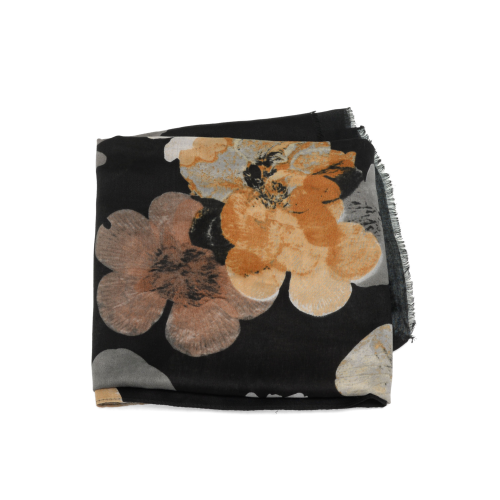 Black Layered Blooms Scarf - Posh West Boutique