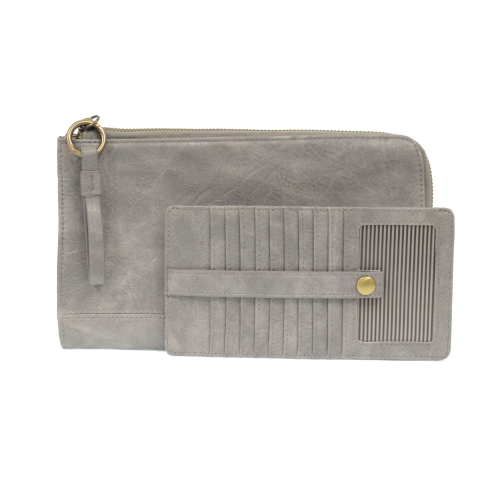 Metallic Silver Karina Convertible Crossbody & Wallet - Posh West Boutique