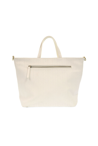White Woven Convertible Shopper - Posh West Boutique