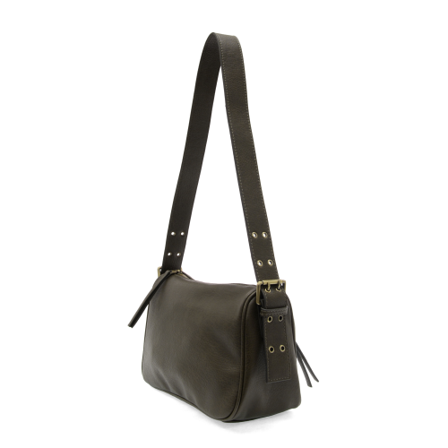 Dark Moss Buckle Shoulder Bag - Posh West Boutique