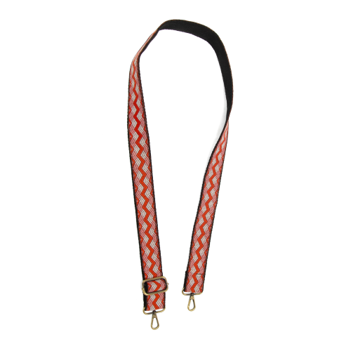 Orange and Pink Chevron Guitar Strap for Purses - Posh West Boutique