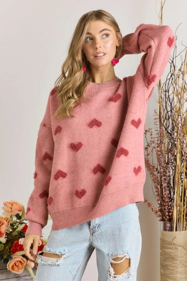 Lovely Heart Sweater Top