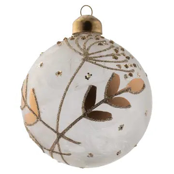 Wildflower Gold Glitter Glass Ornament - Posh West Boutique