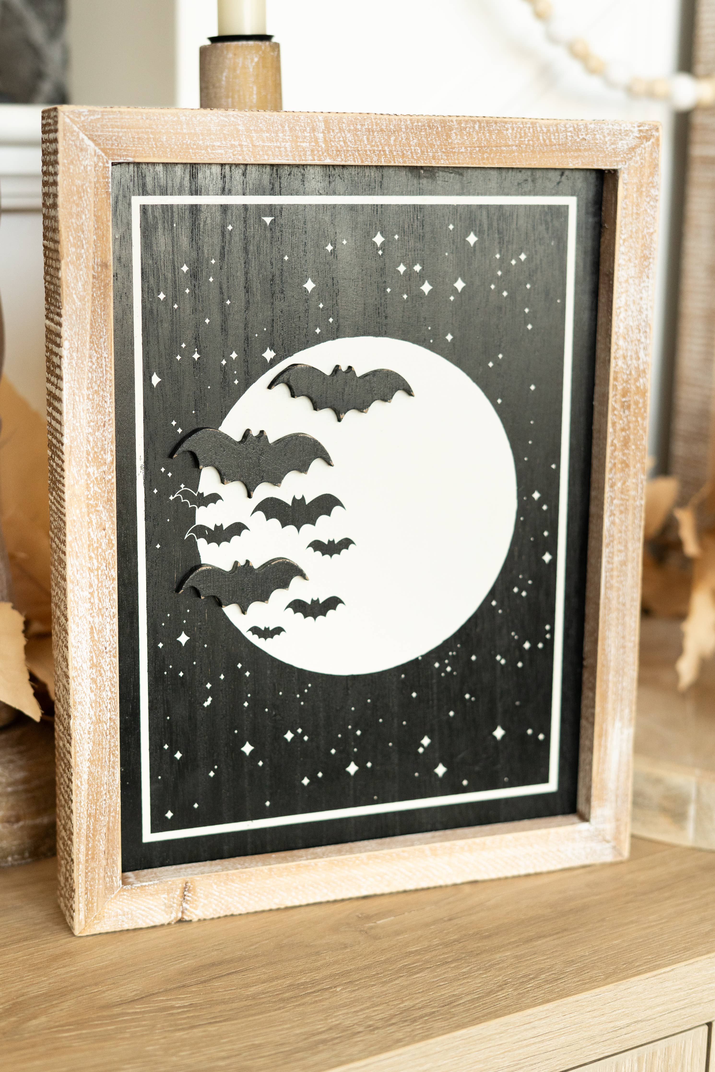 Moon/Pumpkin Reversible Sign