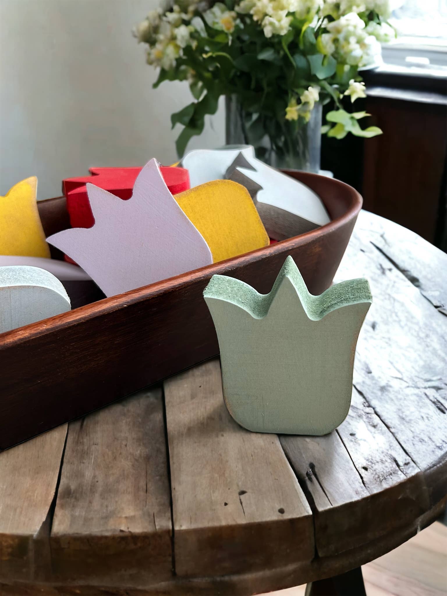 Primitive/Rustic Wood MINI Spring Tulips - Posh West Boutique
