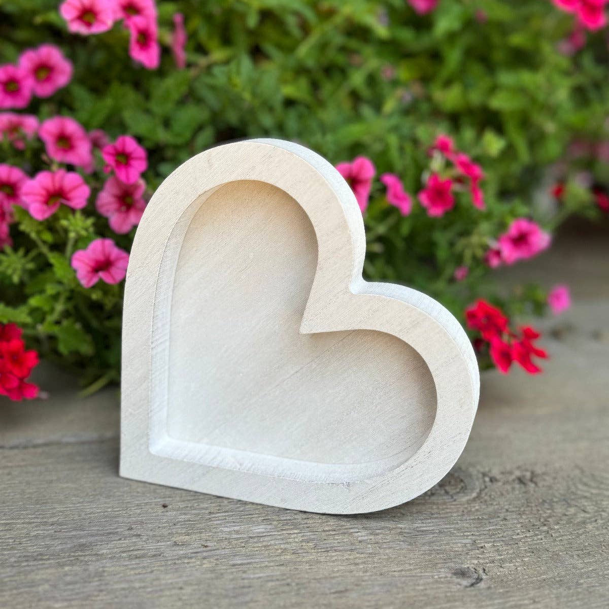 White Wash Heart Tray - Posh West Boutique