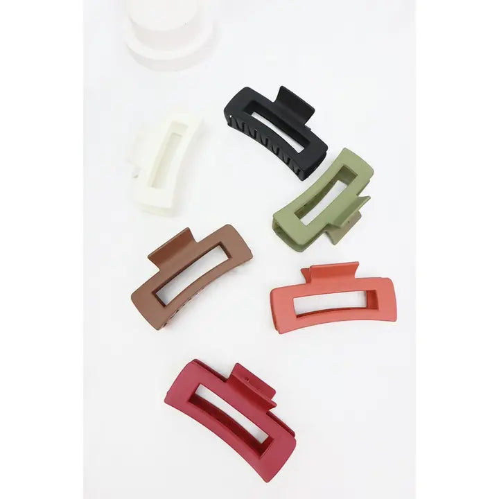 Large Matte Rectangle Hair Claw - Posh West Boutique