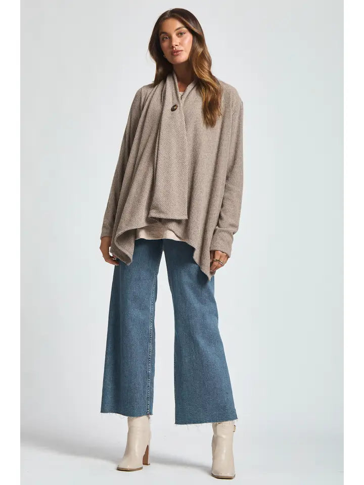 Light Coco Wrap Sweater w/ Button Front