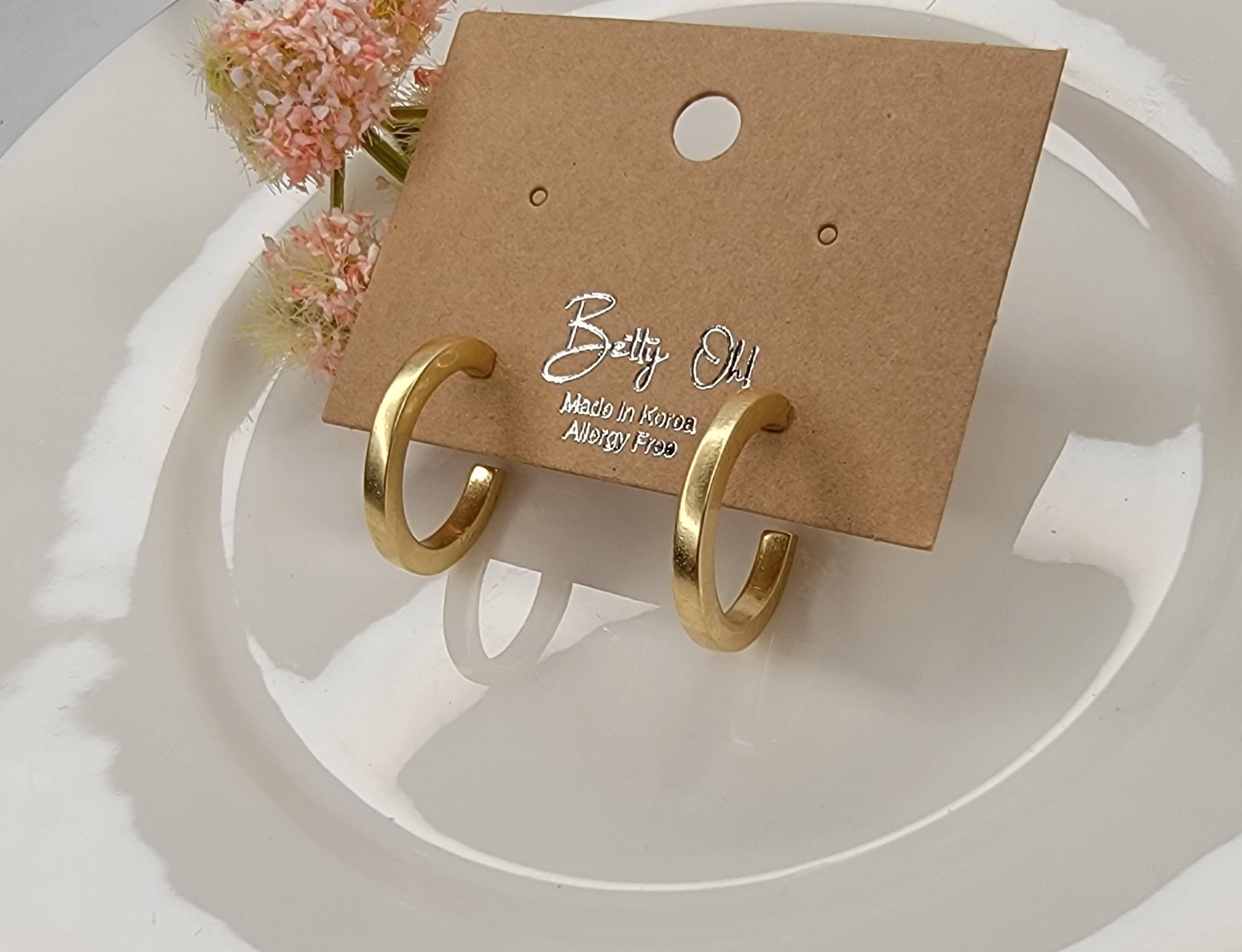 Gold Matte Classic Hoops - Posh West Boutique