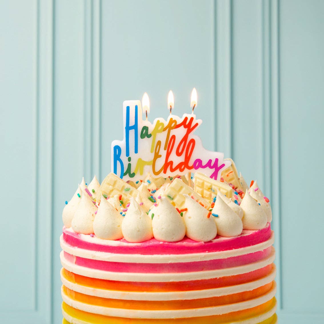 Rainbow Happy Birthday Candle | Cake Candles | - Posh West Boutique