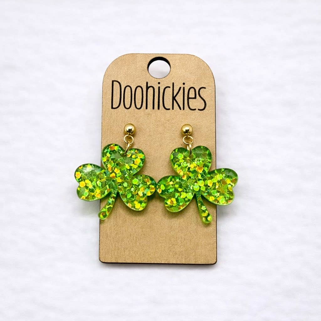 Lil' Sparkles Shamrock St. Patrick's Day Earrings - Posh West Boutique