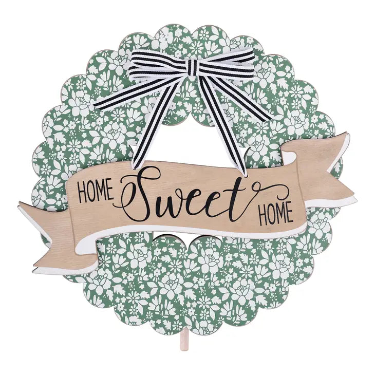 Floral Wreath Wood Topper - Posh West Boutique