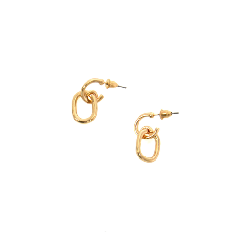 Gold Linked Hoop Earrings - Posh West Boutique