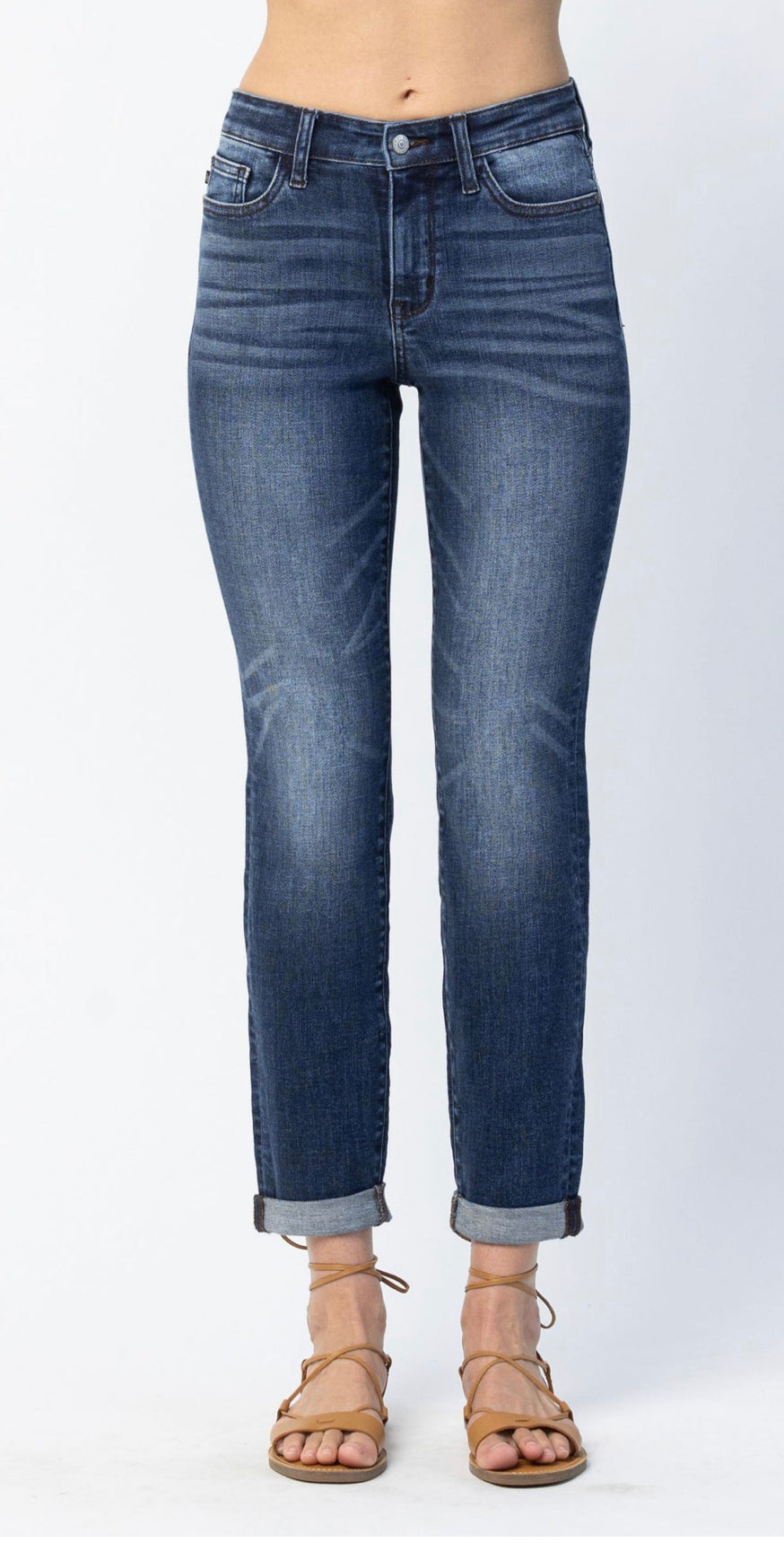 Judy Blue Non Distressed Slim Fit Straight Jeans - Posh West Boutique