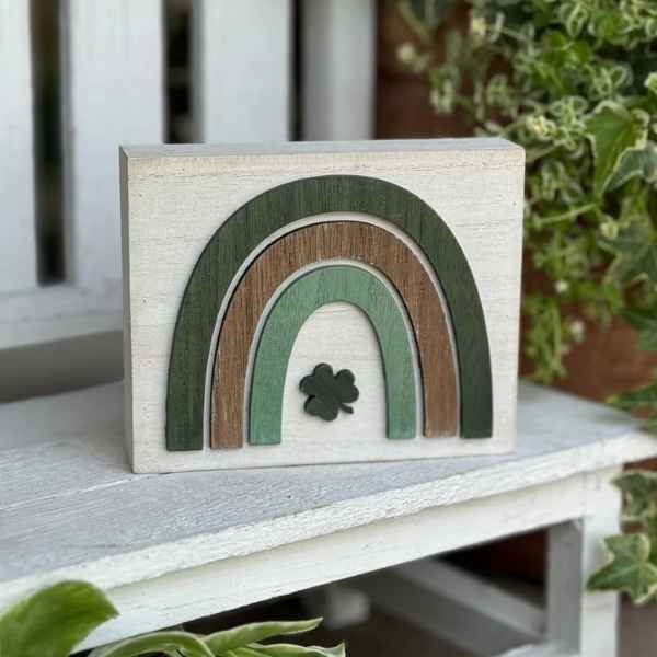 Irish Rainbow & Shamrock Wood Decor - Posh West Boutique